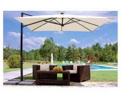 kwadratowy parasol 3x3 m z nogą boczną kolor kremowy