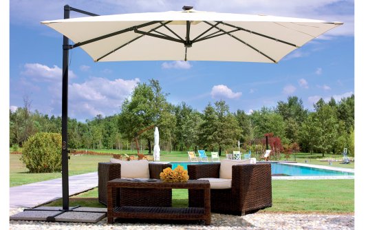kwadratowy parasol 3x3 m z nogą boczną kolor kremowy kwadratowy parasol 3x3 m z nogą boczną kolor kremowy