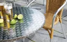 Okrągły aluminiowy stolik bistro na nodze średnica 70 cm PINTO 