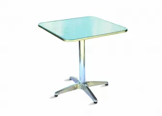 kwadratowy stolik bistro 70x70 cm aluminiowy do kawiarni