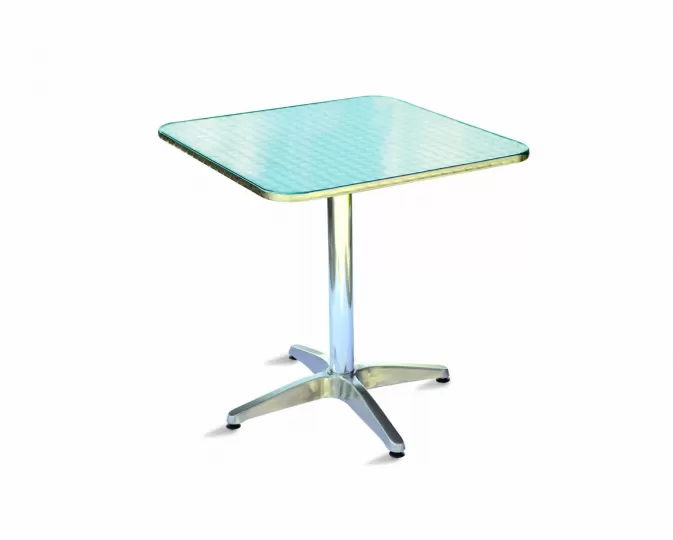 kwadratowy stolik bistro 70x70 cm aluminiowy do kawiarni