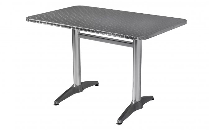 Prostokątny stół aluminiowy 110x70 cm do ogródków kawiarnianych