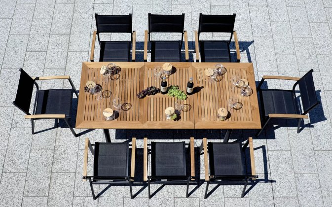 Rozkładany stół ogrodowy 150-210x90 cm ANELLE antracyt