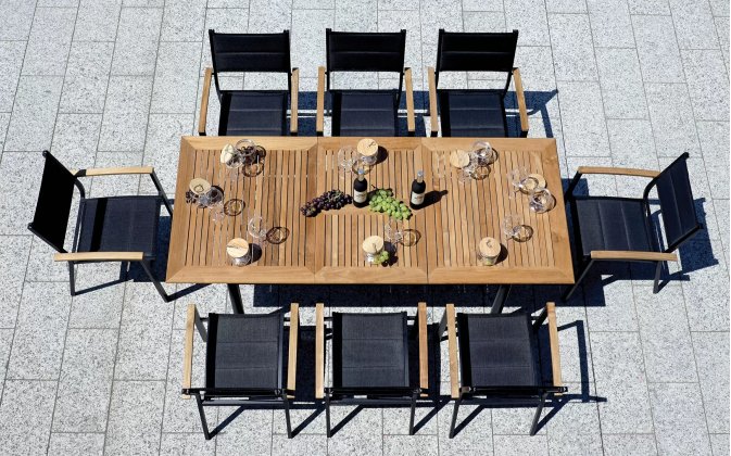 Rozkładany stół ogrodowy 150-210x90 cm ANELLE antracyt