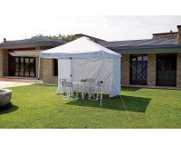 CARMELO 3×3 m namiot ogrodowy składany – stalowy, biała powłoka perłowa, anti-pooling