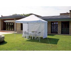CARMELO 3×3 m namiot ogrodowy składany – stalowy, biała powłoka perłowa, anti-pooling