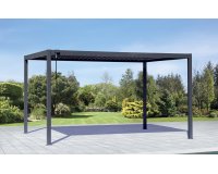 Pergola aluminiowa lamelowa MEXICO 2,30 m- antracyt, z regulacją i odpływem