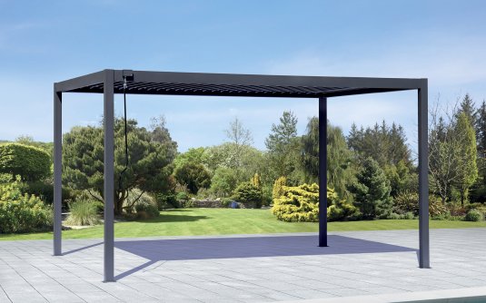 Pergola aluminiowa lamelowa MEXICO 2,30 m- antracyt, z regulacją i odpływem