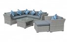Meble ogrodowe modułowy narożnik z technorattanu PERNACA jasnoszara