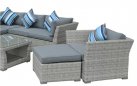 Meble ogrodowe modułowy narożnik z technorattanu PERNACA jasnoszara