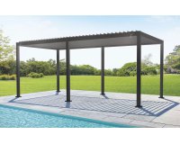 Pergola lamelowa aluminiowa 3×6 m TEXAS z regulacją i odpływem – antracyt
