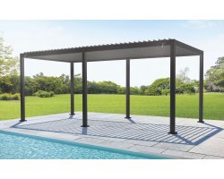 Pergola lamelowa aluminiowa 3×6 m TEXAS z regulacją i odpływem – antracyt