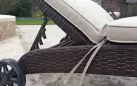 leżak na taras z technorattanu kolor kawowy
