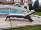 leżak na taras z technorattanu kolor kawowy