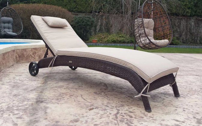 leżak na taras z technorattanu kolor kawowy leżak na taras z technorattanu kolor kawowy