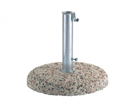 podstawa pod parasol 55 kg cementowa z kamieniem rzecznym