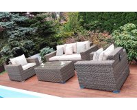 Meble ogrodowe z technorattanu MELi brązowy matowy