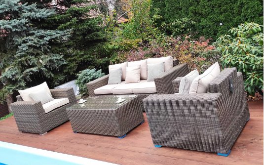 Meble ogrodowe z technorattanu MELi brązowy matowy