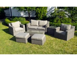 Meble ogrodowe wypoczynkowe LARGHI z technorattanu SZROPOPIELATEGO